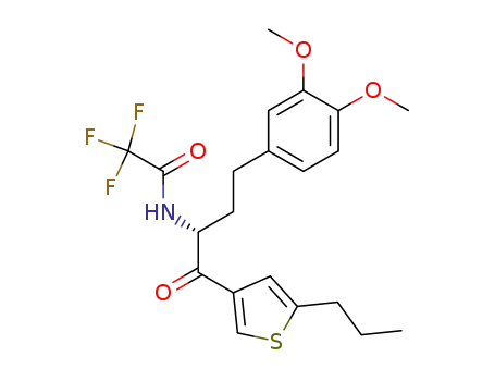 Molecular Structure of 178201-92-8 (Acetamide,
N-[3-(3,4-dimethoxyphenyl)-1-[(5-propyl-3-thienyl)carbonyl]propyl]-2,2,2-
trifluoro-, (R)-)