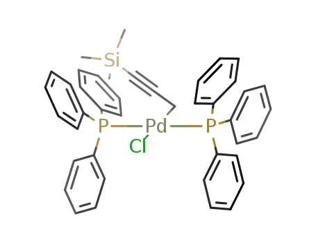 Molecular Structure of 100228-92-0 (η1-Me3SiCCCH2 bistriphenylphosphine palladium chloride)