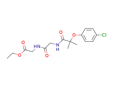 Molecular Structure of 60794-08-3 (Glycine, N-[N-[2-(4-chlorophenoxy)-2-methyl-1-oxopropyl]glycyl]-, ethyl
ester)
