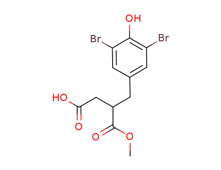 Molecular Structure of 204695-24-9 (3,5-dibromo-4-hydroxy-β-(methoxycarbonyl)-benzenebutanoic acid)