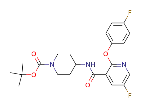 1-Piperidinecarboxylic acid,
4-[[[5-fluoro-2-(4-fluorophenoxy)-3-pyridinyl]carbonyl]amino]-,
1,1-dimethylethyl ester