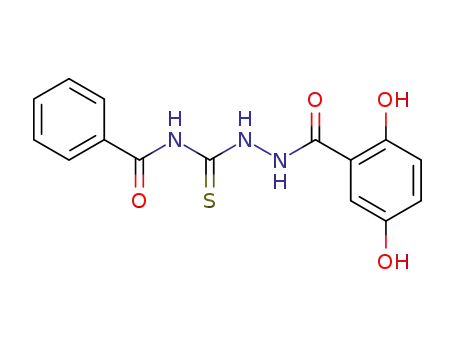 Molecular Structure of 220042-06-8 (Benzoic acid,2,5-dihydroxy-, 2-[(benzoylamino)thioxomethyl]hydrazide)