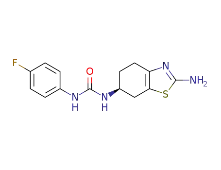 Molecular Structure of 1251861-17-2 (1-((S)-2-amino-4,5,6,7-tetrahydrobenzo[d]thiazol-6-yl)-3-(4-fluorophenyl)urea)