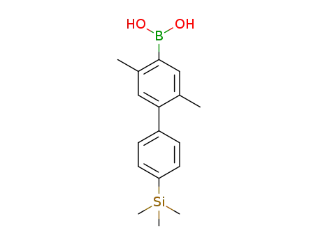 Molecular Structure of 1256293-81-8 (2,5-dimethyl-p-(4'-trimethylsilylphenyl)phenylboronic acid)