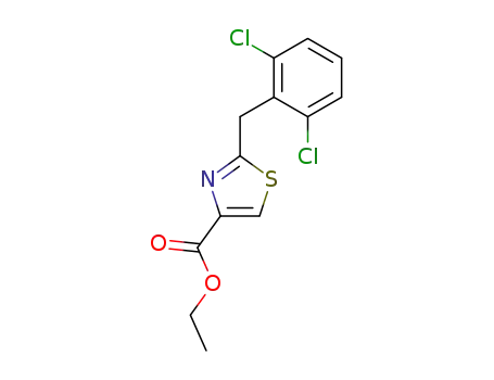 Molecular Structure of 263015-68-5 (2-(2,6-dichloro-benzyl)-thiazole-4-carboxylic acid ethyl ester)