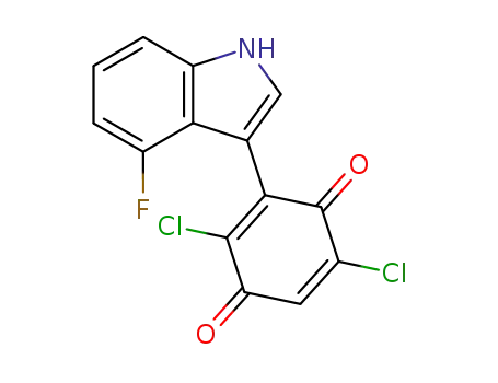 2,5-Cyclohexadiene-1,4-dione, 2,5-dichloro-3-(4-fluoro-1H-indol-3-yl)-