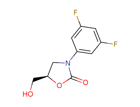 Molecular Structure of 167010-27-7 (2-Oxazolidinone, 3-(3,5-difluorophenyl)-5-(hydroxymethyl)-, (5R)-)