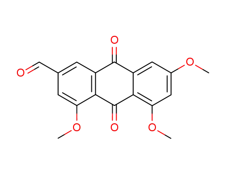 Molecular Structure of 132319-49-4 (2-Anthracenecarboxaldehyde,
9,10-dihydro-4,5,7-trimethoxy-9,10-dioxo-)