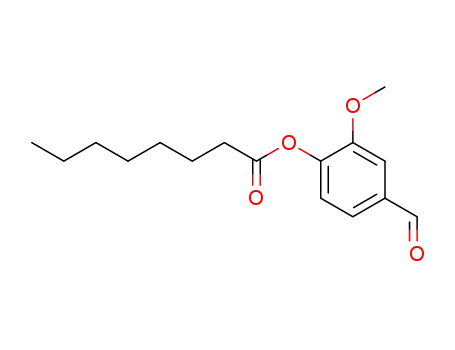 Molecular Structure of 765298-70-2 (Octanoic acid, 4-formyl-2-methoxyphenyl ester)