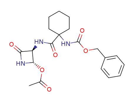 Molecular Structure of 455253-68-6 (Carbamic acid,
[1-[[[(2S,3S)-2-(acetyloxy)-4-oxo-3-azetidinyl]amino]carbonyl]cyclohexyl]
-, phenylmethyl ester)