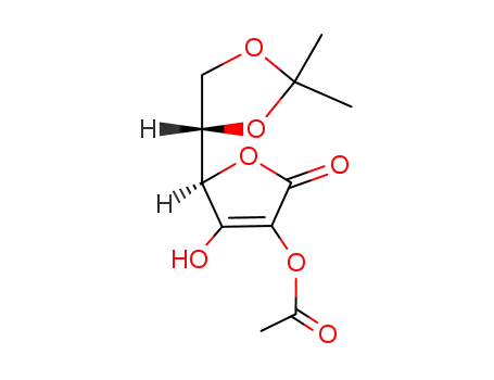 Molecular Structure of 116565-60-7 ([(2R)-2-[(4S)-2,2-dimethyl-1,3-dioxolan-4-yl]-3-hydroxy-5-oxo-2H-furan-4-yl] acetate)