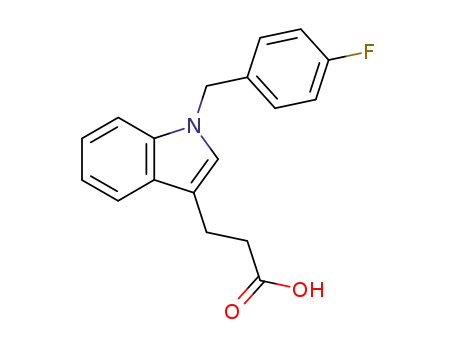 Molecular Structure of 219544-69-1 (1H-Indole-3-propanoic acid, 1-[(4-fluorophenyl)methyl]-)