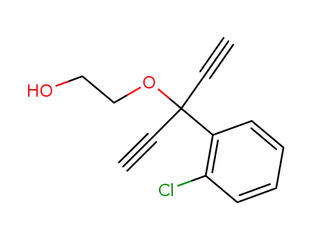 Molecular Structure of 1207551-08-3 (2-[1-(2-chloro-phenyl)-1-ethynyl-prop-2-ynyloxy]-ethanol)