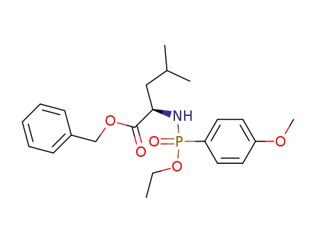 Molecular Structure of 592530-91-1 (D-Leucine, N-[ethoxy(4-methoxyphenyl)phosphinyl]-, phenylmethyl ester)