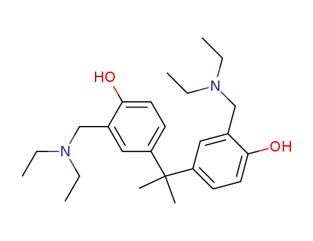 Molecular Structure of 10008-88-5 (Phenol, 4,4'-(1-methylethylidene)bis[2-[(diethylamino)methyl]-)