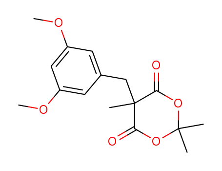 Molecular Structure of 618085-52-2 (1,3-Dioxane-4,6-dione, 5-[(3,5-dimethoxyphenyl)methyl]-2,2,5-trimethyl-)
