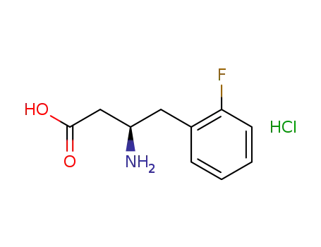 Molecular Structure of 331763-62-3 ((R)-3-AMINO-4-(2-FLUOROPHENYL)BUTANOIC ACID HYDROCHLORIDE)