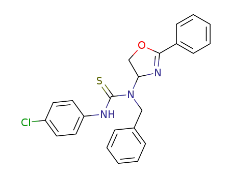 Molecular Structure of 586953-04-0 (1-benzyl-3-(4-chloro-phenyl)-1-(2-phenyl-4,5-dihydro-oxazol-4-yl)-thiourea)