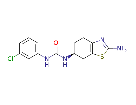 Molecular Structure of 1251861-20-7 (1-((S)-2-amino-4,5,6,7-tetrahydrobenzo[d]thiazol-6-yl)-3-(3-chlorophenyl)urea)