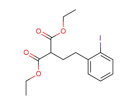 Molecular Structure of 115860-21-4 (Propanedioic acid, [2-(2-iodophenyl)ethyl]-, diethyl ester)
