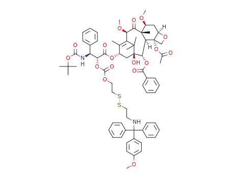 (2aR,4S,4aS,6R,9S,11S,12S,12aR,12bS)-12b-acetoxy-9-(((R)-12-((S)-((tert-butoxycarbonyl)amino)(phenyl)methyl)-1-(4-methoxyphenyl)-10-oxo-1,1-diphenyl-9,11-dioxa-5,6-dithia-2-azatridecan-13-oyl)oxy)-11-hydroxy-4,6-dimethoxy-4a,8,13,13-tetramethyl-5-oxo-2a,3,4,4a,5,6,9,10,11,12,12a,12b-dodecahydro-1H-7,11-methanocyclodeca[3,4]benzo[1,2-b]oxet-12-yl benzoate