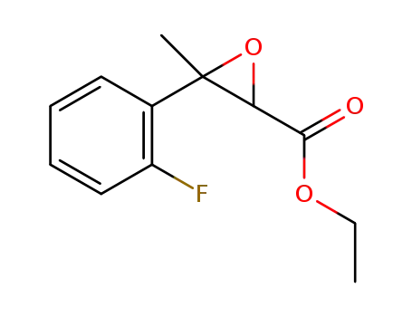 Molecular Structure of 62351-38-6 (Oxiranecarboxylic acid, 3-(2-fluorophenyl)-3-methyl-, ethyl ester)