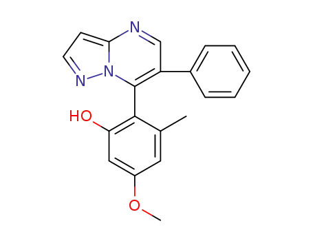 Molecular Structure of 1307770-03-1 (6-phenyl-7-(2-hydroxy-4-methoxy-6-methylphenyl)pyrazolo[1,5-a]pyrimidine)