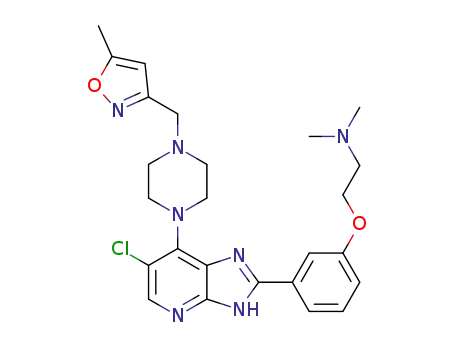 2-(3-(6-chloro-7-(4-((5-methylisoxazol-3-yl)methyl)piperazin-1-yl)-3H-imidazo[4,5-b]pyridin-2-yl)phenoxy)-N,N-dimethylethanamine