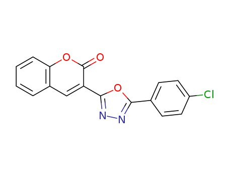 2H-1-Benzopyran-2-one, 3-[5-(4-chlorophenyl)-1,3,4-oxadiazol-2-yl]-