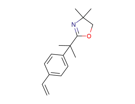 Molecular Structure of 1298022-53-3 (4,4-dimethyl-2-(2-(4-vinylphenyl)propan-2-yl)-4,5-dihydrooxazole)