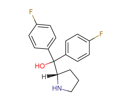 Molecular Structure of 131180-45-5 ((S)-ALPHA,ALPHA-BIS(4-FLUOROPHENYL)-2-PYRROLIDINEMETHANOL)