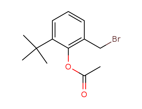 Molecular Structure of 125846-29-9 (Phenol, 2-(bromomethyl)-6-(1,1-dimethylethyl)-, acetate)