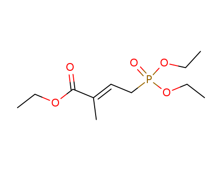 Molecular Structure of 161431-74-9 (2-Butenoic acid, 4-(diethoxyphosphinyl)-2-methyl-, ethyl ester, (2E)-)