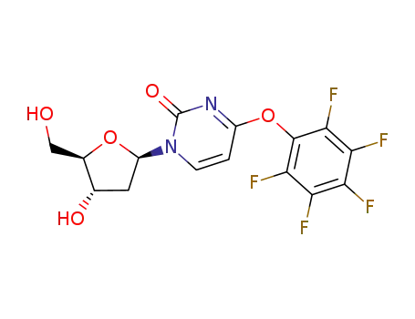 Molecular Structure of 170114-35-9 (1-(2-Deoxy-β-D-erythro-pentofuranosyl)-4-(pentafluorophenyloxy)-2(1H)-pyrimidinone)