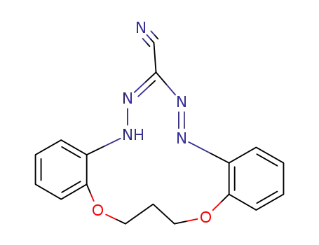 Molecular Structure of 71997-58-5 (5H,15H-Dibenzo[b,i][1,11,4,5,7,8]dioxatetraazacyclotetradecine-7-carbonitrile,16,17-dihydro-)