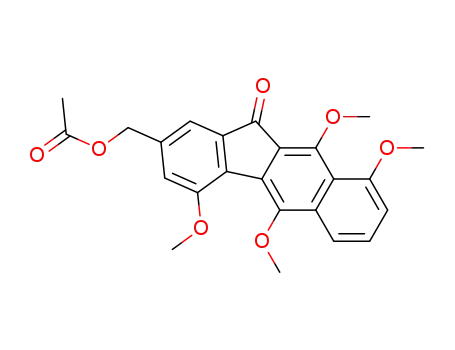 Molecular Structure of 202195-13-9 (Acetic acid 4,5,9,10-tetramethoxy-11-oxo-11H-benzo[b]fluoren-2-ylmethyl ester)