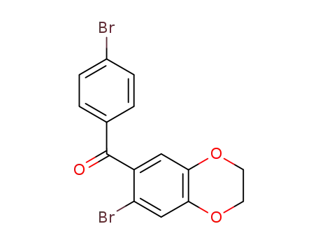 Molecular Structure of 175136-40-0 ((7-BROMO-2,3-DIHYDRO-1,4-BENZODIOXIN-6-YL)(4-BROMOPHENYL)METHANONE)