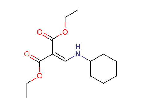 Molecular Structure of 78596-46-0 (Propanedioic acid, [(cyclohexylamino)methylene]-, diethyl ester)