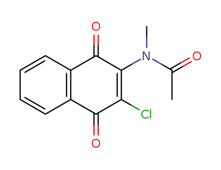 Molecular Structure of 4497-71-6 (Acetamide,
N-(3-chloro-1,4-dihydro-1,4-dioxo-2-naphthalenyl)-N-methyl-)