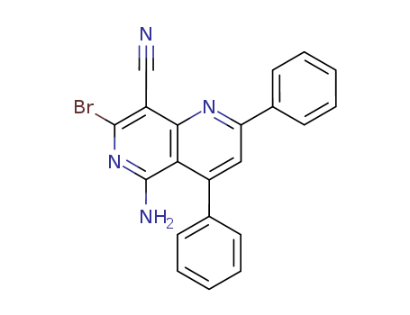 Molecular Structure of 166331-55-1 (1,6-Naphthyridine-8-carbonitrile, 5-amino-7-bromo-2,4-diphenyl-)