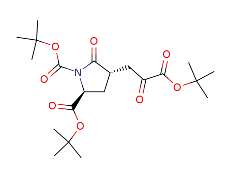 Molecular Structure of 237421-80-6 (4-(2-<i>tert</i>-butoxycarbonyl-2-oxo-ethyl)-5-oxo-pyrrolidine-1,2-dicarboxylic acid di-<i>tert</i>-butyl ester)
