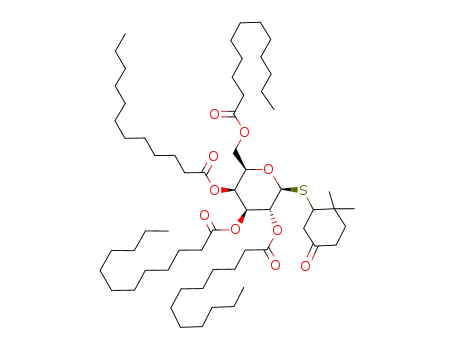 Molecular Structure of 215312-92-8 (2,2-dimethylcyclohexan-5-on-1-yl 2,3,4,6-tetra-O-lauroyl-1-thio-β-D-galactopyranoside)