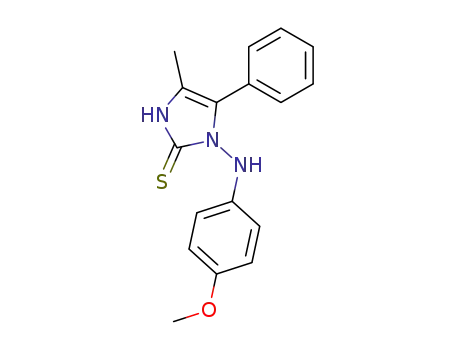 Molecular Structure of 191349-37-8 (2H-Imidazole-2-thione, 1,3-dihydro-1-[(4-methoxyphenyl)amino]-4-methyl-5-phenyl-)