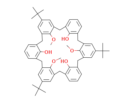 Molecular Structure of 156747-01-2 (5,17,29-tri-tert-butyl-37,39,41-trihydroxy-38,40,42-trimethoxycalix[6]arene)
