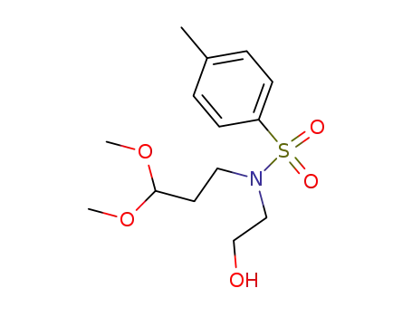 Molecular Structure of 173602-05-6 (3-<N-(p-toluenesulfonyl)-N-(2-hydroxyethyl)amino>propanal dimethyl acetal)