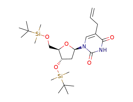 Molecular Structure of 151894-33-6 (3',5'-bis-O-(tert-butyldimethylsilyl)-C<sup>5</sup>-(allyl)-2'-deoxyuridine)