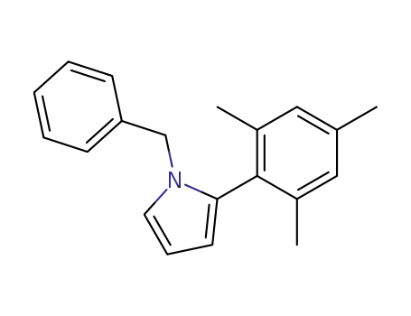 Molecular Structure of 78991-69-2 (1H-Pyrrole, 1-(phenylmethyl)-2-(2,4,6-trimethylphenyl)-)