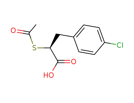 Molecular Structure of 177741-56-9 ((S)-2-Acetylsulfanyl-3-(4-chloro-phenyl)-propionic acid)