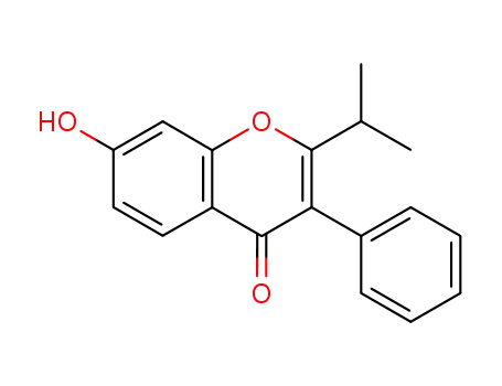 Molecular Structure of 32131-70-7 (4H-1-Benzopyran-4-one, 7-hydroxy-2-(1-methylethyl)-3-phenyl-)