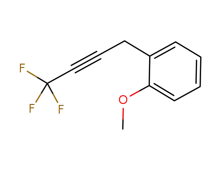 Molecular Structure of 928658-65-5 (Benzene, 1-methoxy-2-(4,4,4-trifluoro-2-butyn-1-yl)-)